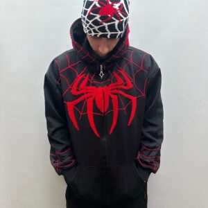 spider hoodie black